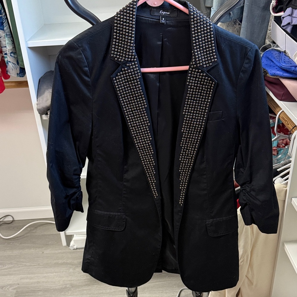 Express Black Blazer with Studded Collar